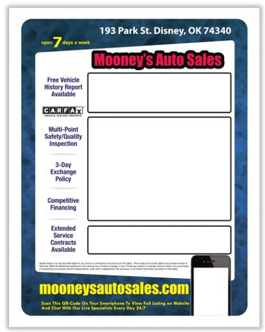 Blank Outdoor Laser Window Sticker, 8.5" x 11", 1 Part