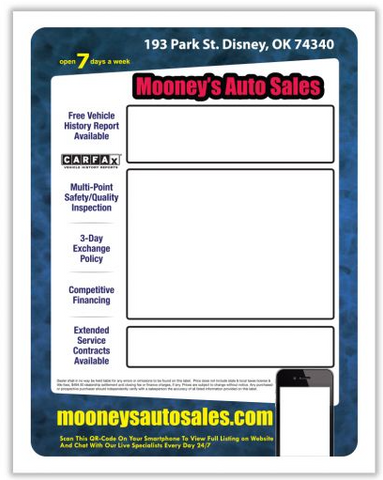 Blank Outdoor Laser Window Sticker, 8.5" x 11", 1 Part - Qty. 100