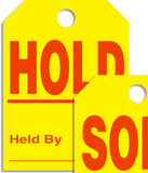 SOLD / Hold Rear View Mirror Tags - Fluorescent Yellow