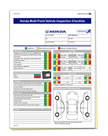 HONDA MULTI POINT INSPECTION FORM 2 Part (Qty 1,000)