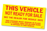 This Vehicle Not Ready for Sale - Yellow (100)