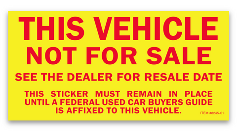 NOT FOR SALE STICKERS - YELLOW (100)