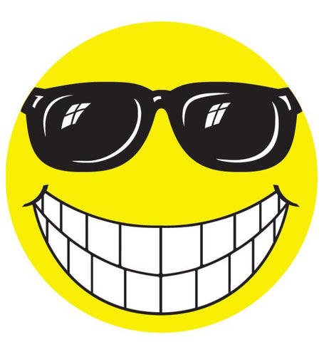 Happy Face with Sun Glasses 6" Window Sticker