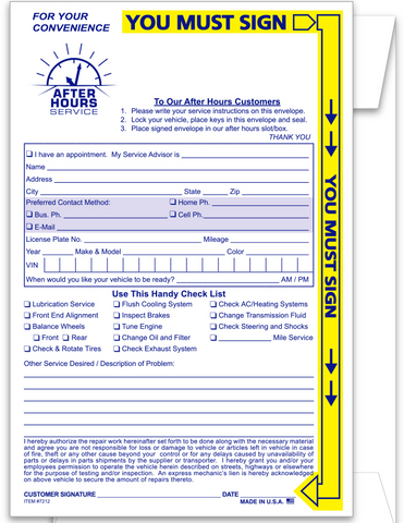 Yellow Highlight Night drop Envelopes 500 per box