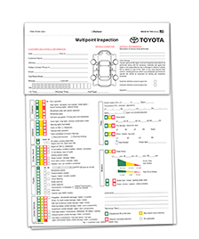 TOYOTA MULTI POINT INSPECTION FORM 3 Part (Qty 1,000)