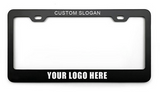 Custom License Plate Frame Black with white Imprint * $0.49 Each