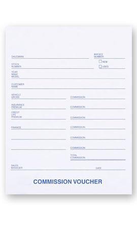 Commission Voucher 3Part (100) #559-SI - Sisupplies.com