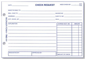 Check Request Form TRO-111 (100) #555-SI - Sisupplies.com
