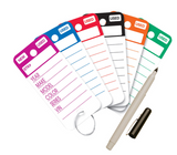TOP STRIPE KEY TAGS KEY TAGS WITH 2 PERMANENT MARKERS (250 PER BOX) - Sisupplies.com
